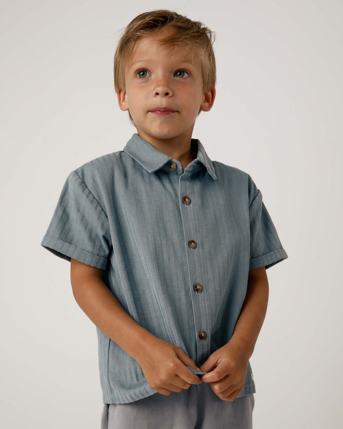 Donsje Qrammie Shirt | Steel Blue Striped