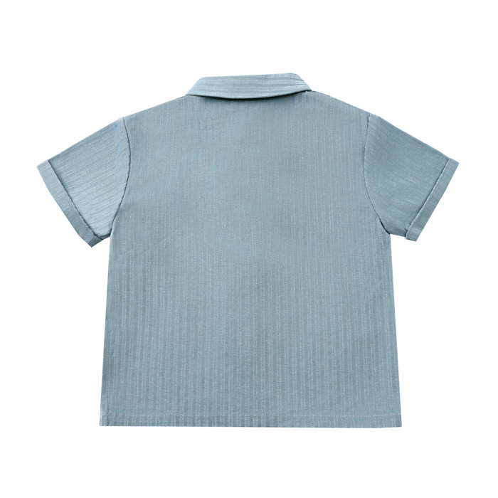Donsje Qrammie Shirt | Steel Blue Striped