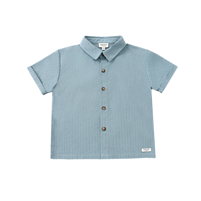 donsje Qrammie Shirt | Steel Blue Striped