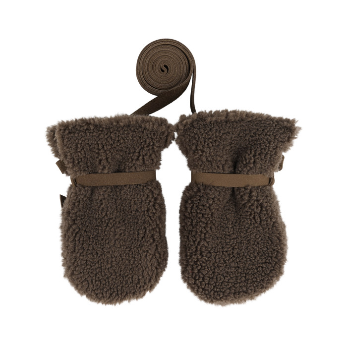 Donsje Richy Mittens | Stag | Hazelnut Curly Faux Fur