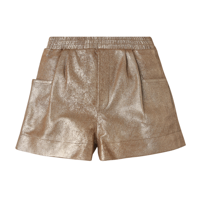 donsje Ronie Leather Shorts | Rose Brown Metallic