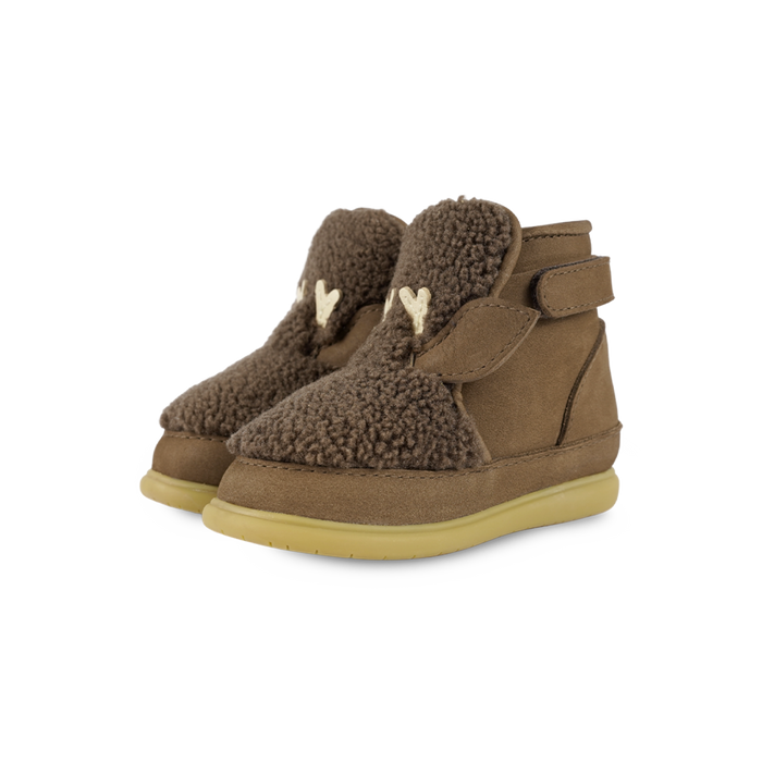 donsje Roumi Shoes | Stag | Hazelnut Curly Faux Fur