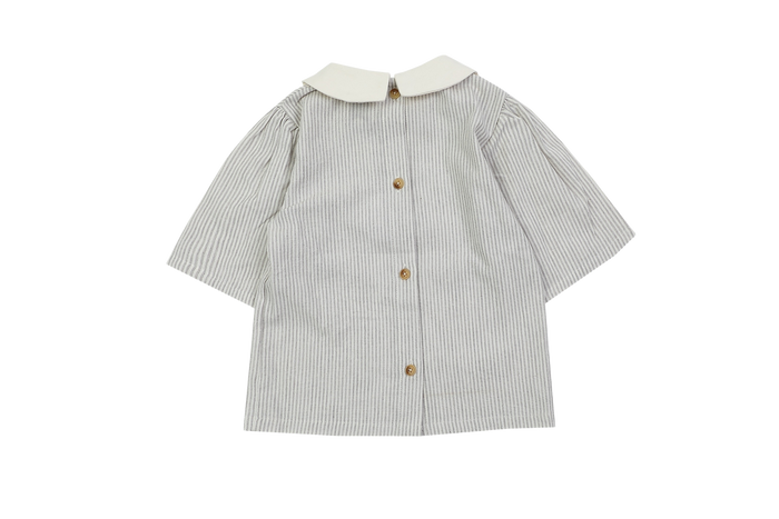 Donsje San Blouse | Light Grey Striped