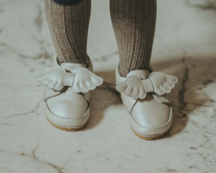 Donsje Sela Shoes | Off White Metallic Leather