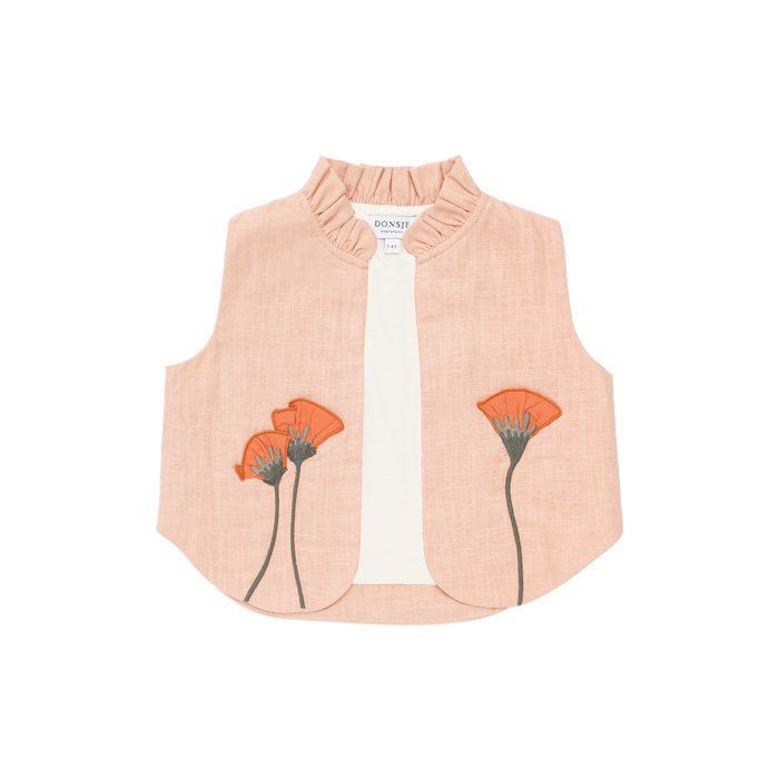 donsje Sugy Linen Gilet | Poppy | Cloudy Rose
