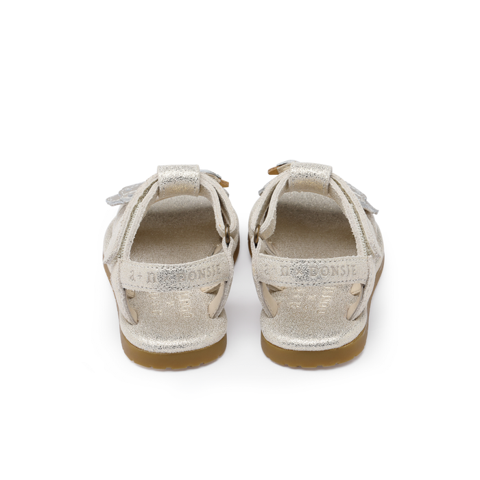 Donsje Tiny Swan Sandals | Silver Metallic Leather