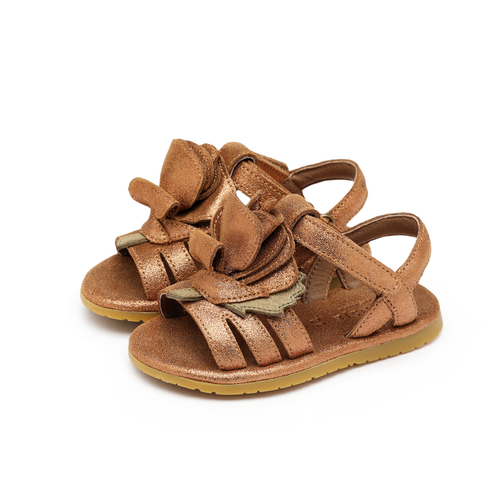 donsje Tiyola Sandals | Rose | Powder Metallic Leather
