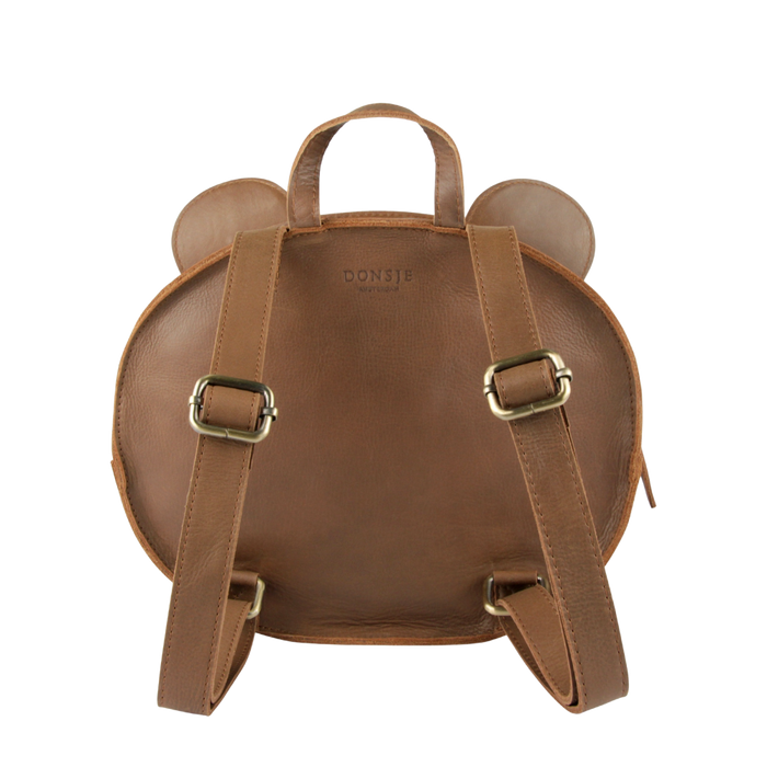 Donsje Umi Schoolbag | Bear | Cognac Classic Leather