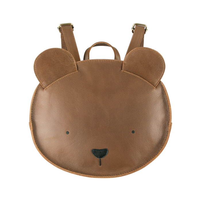 donsje Umi Schoolbag | Bear | Cognac Classic Leather