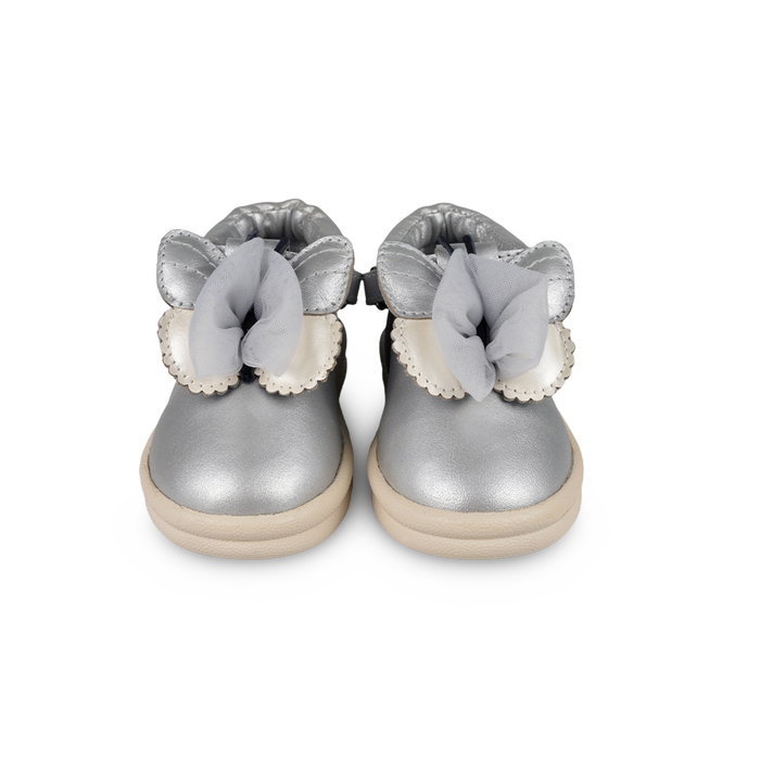 Donsje Vlindy Shoes | Silver Grey Metallic Leather