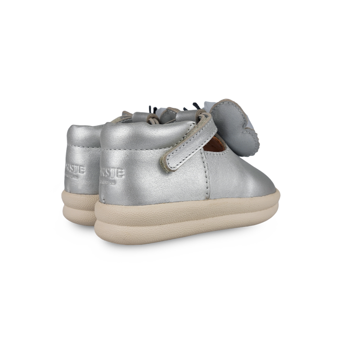 Donsje Vlindy Shoes | Silver Grey Metallic Leather