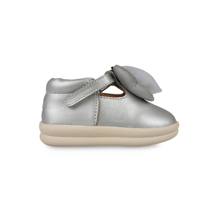 Donsje Vlindy Shoes | Silver Grey Metallic Leather