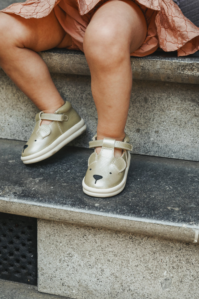 Donsje Zilpa Shoes | Bear | Champagne Metallic Leather
