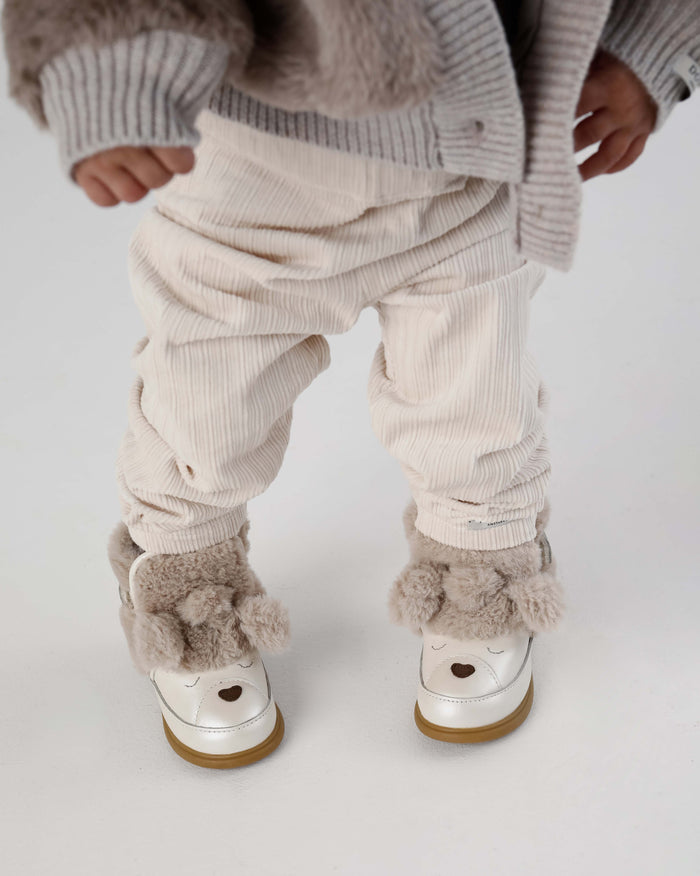 Donsje Dubu Exclusive Shoes | Poodle | Off White Metallic Leather