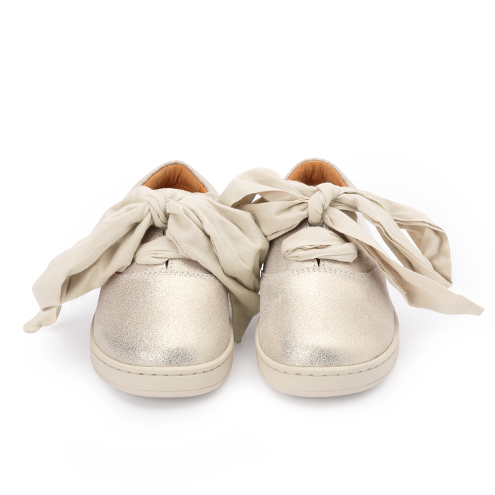 Donsje Emilia Organza Sneakers | Silver Metallic Leather