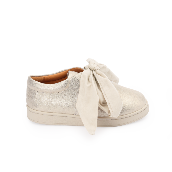 Donsje Emilia Organza Sneakers | Silver Metallic Leather