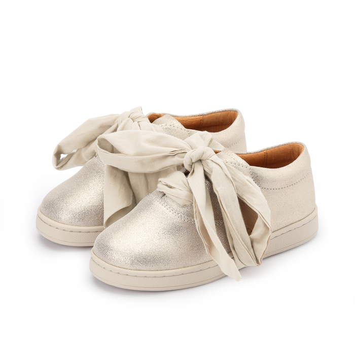 donsje Emilia Organza Sneakers | Silver Metallic Leather