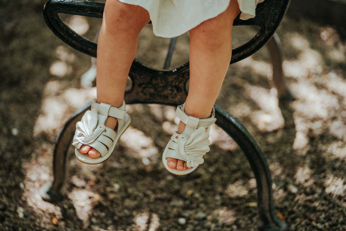 Donsje Filoe Sandals | Dove | Off White Metallic Leather