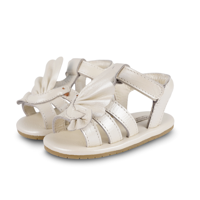 donsje Filoe Sandals | Dove | Off White Metallic Leather