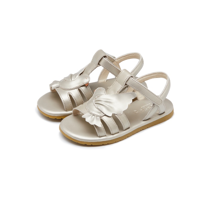 donsje Fiyola Sandals | Dove | Off White Metallic Leather