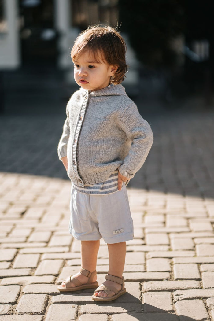 Donsje Gilane Merino Wool Cardigan | Soft Grey Melange