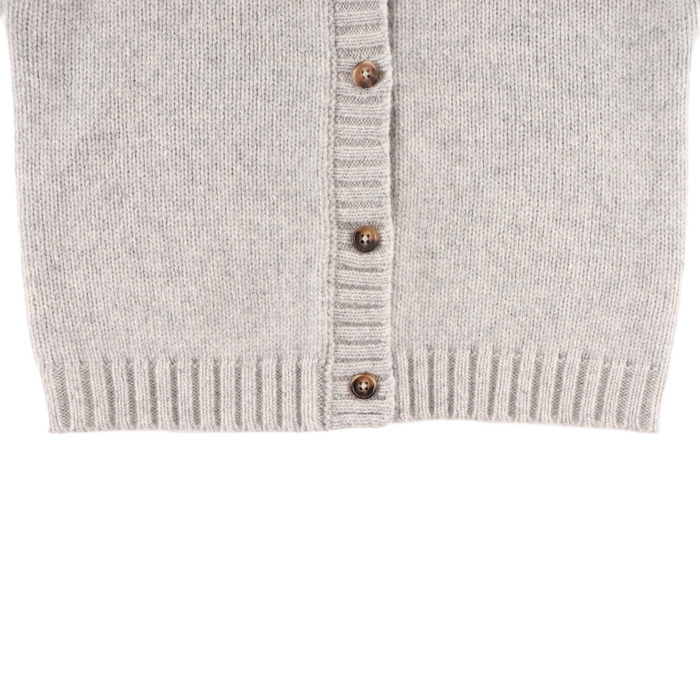 Donsje Gilane Merino Wool Cardigan | Soft Grey Melange