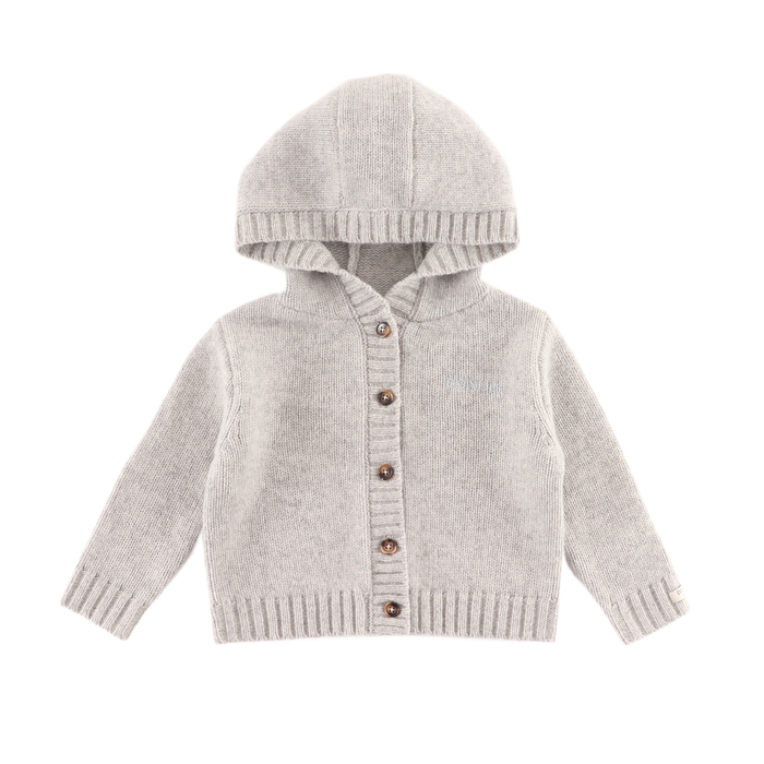 donsje Gilane Merino Wool Cardigan | Soft Grey Melange