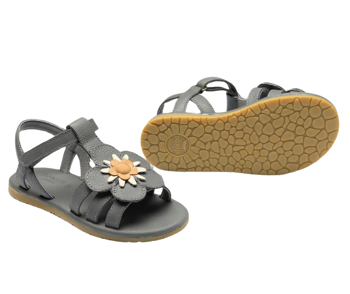 Donsje Iles Fields Sandals | Forget Me Not | Petrol Leather