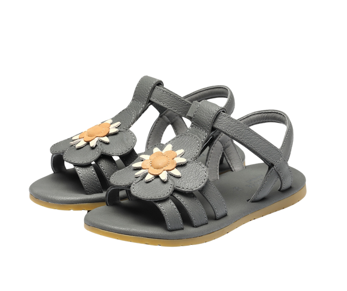 donsje Iles Fields Sandals | Forget Me Not | Petrol Leather