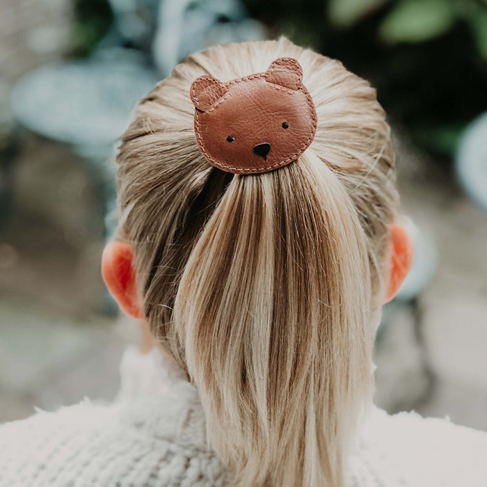Donsje Josy Classic Hair Tie | Bear | Cognac Classic Leather