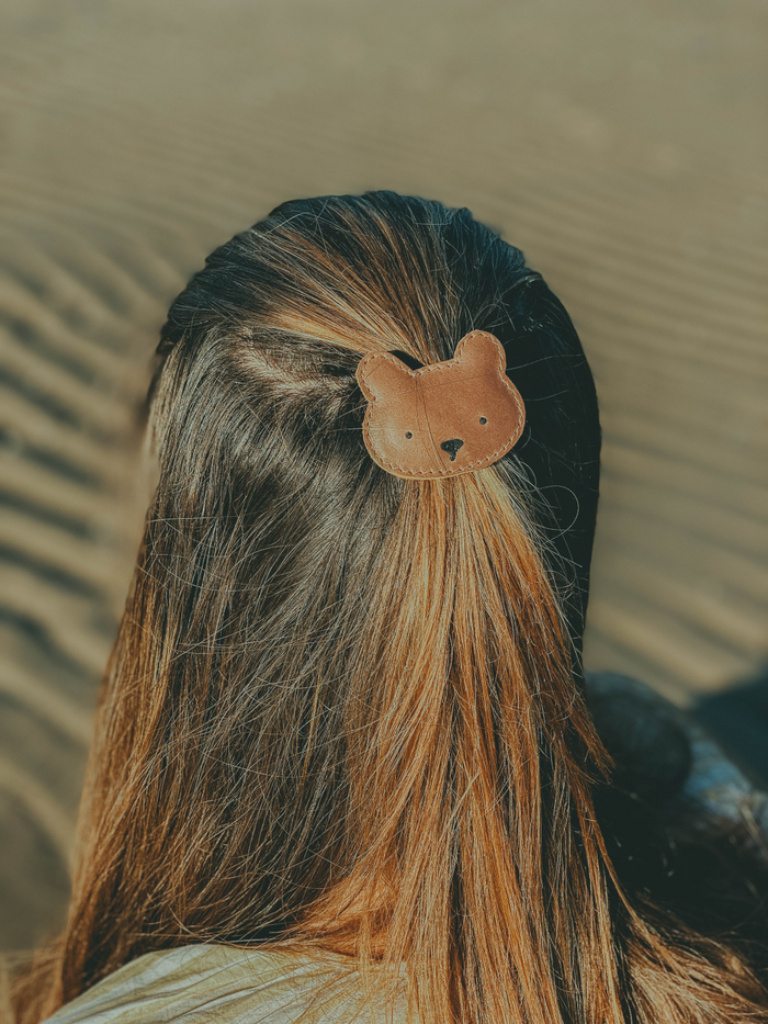 Donsje Josy Classic Hair Tie | Bear | Cognac Classic Leather