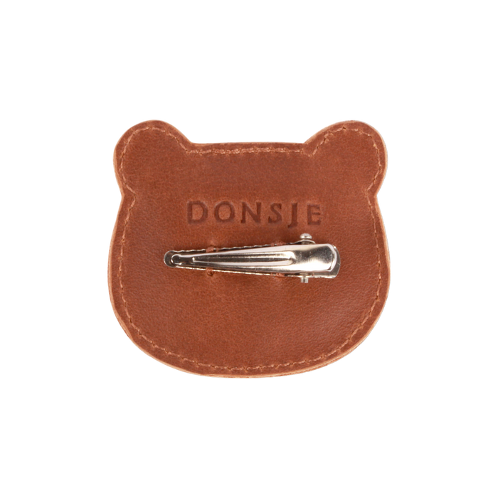 Donsje Josy Classic Hairclip | Bear | Cognac Classic Leather