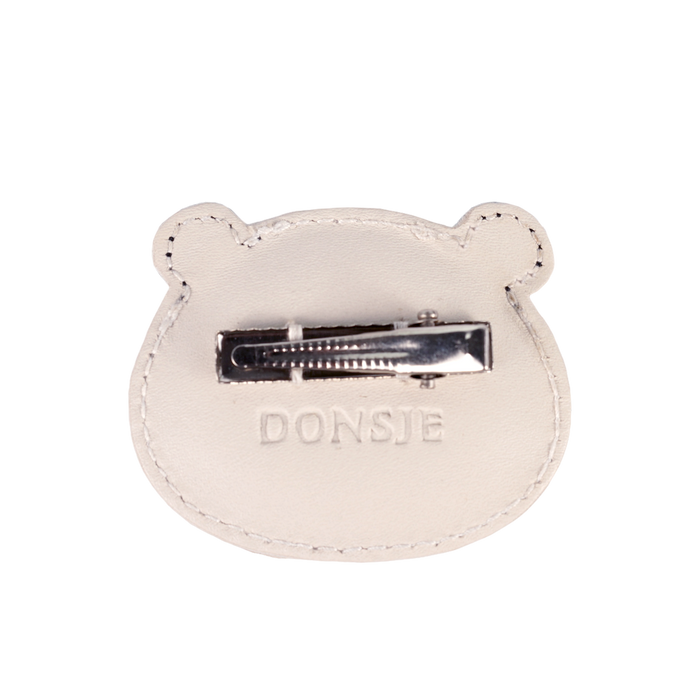 Donsje Josy Classic Hairclip | Panda | Off White Leather
