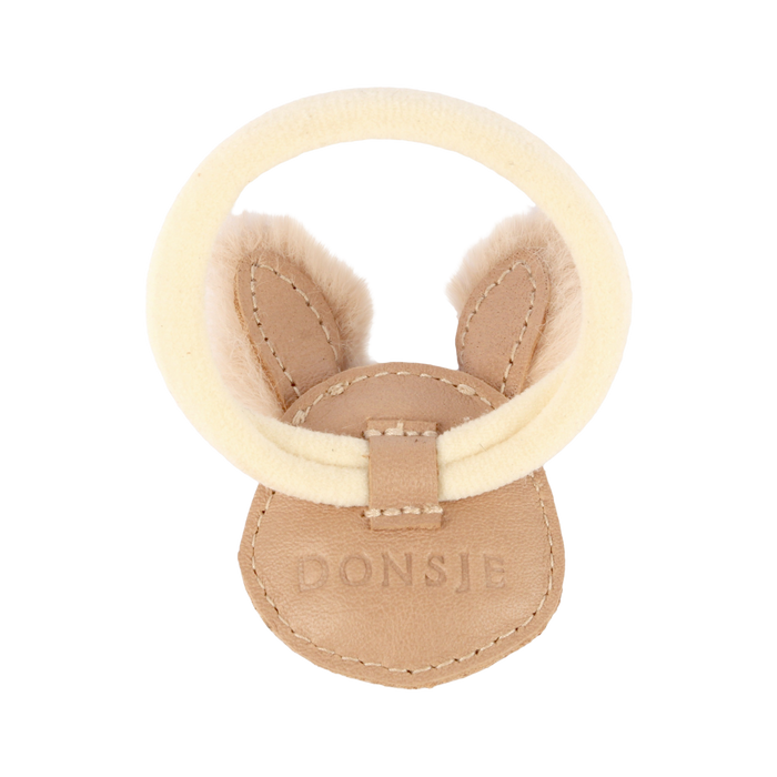 Donsje Josy Exclusive Hair Tie | Fluffy Bunny | Light Rust Leather