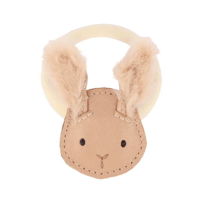 donsje Josy Exclusive Hair Tie | Fluffy Bunny | Light Rust Leather