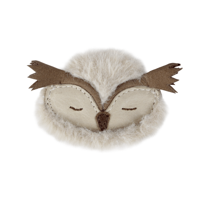 donsje Josy Exclusive Hairclip | Owl | Ivory Classic Leather
