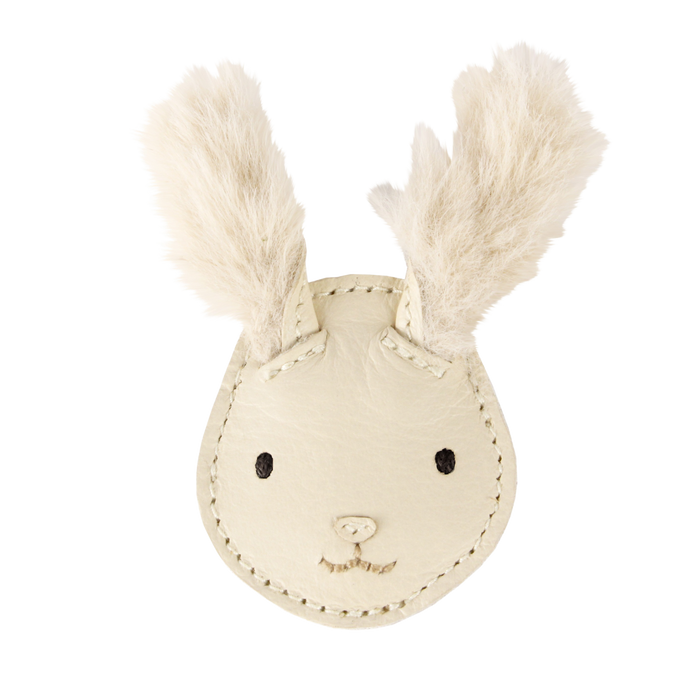 donsje Josy Exclusive Hairclip | Rabbit | Cream Leather
