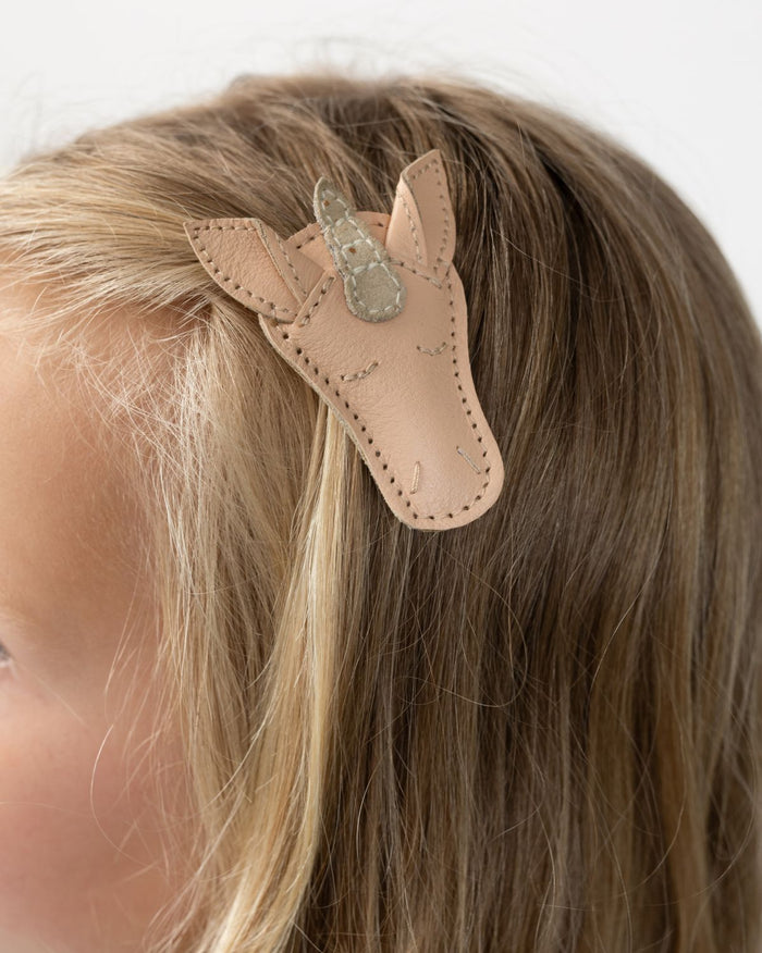 Donsje Josy Special Hairclip | Unicorn | Light Rose Leather
