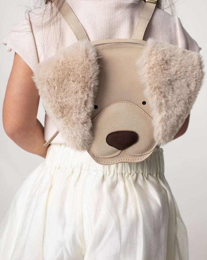 Donsje Kapi Exclusive Backpack | Golden Retriever | Ivory Classic Leather