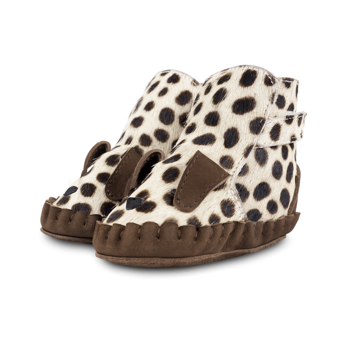 donsje Kapi Exclusive Booties | Dalmatian | Black Spotted Cow Hair