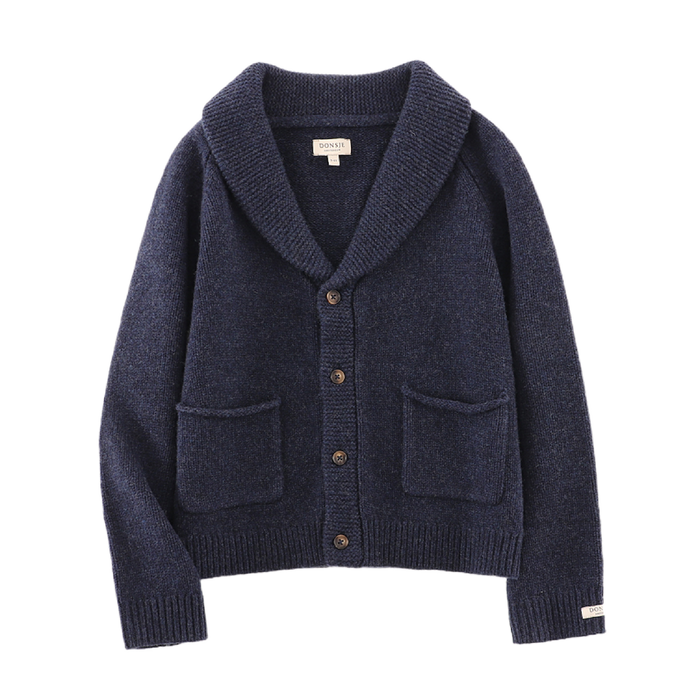 donsje Kicher Merino Wool Cardigan | Blue Marine Melange