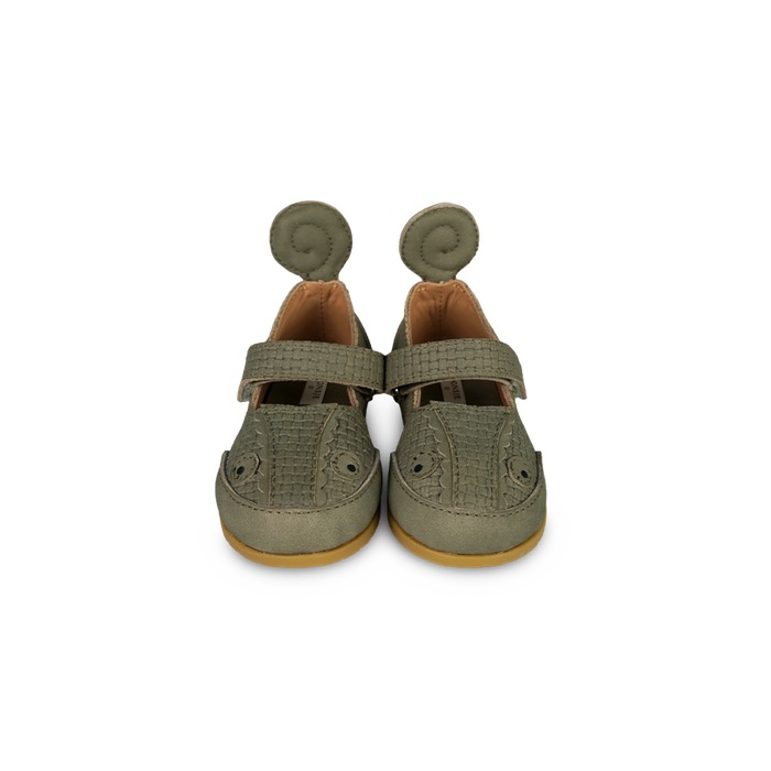 Donsje Langu Shoes | Chameleon | Stone Square Stamped Nubuck