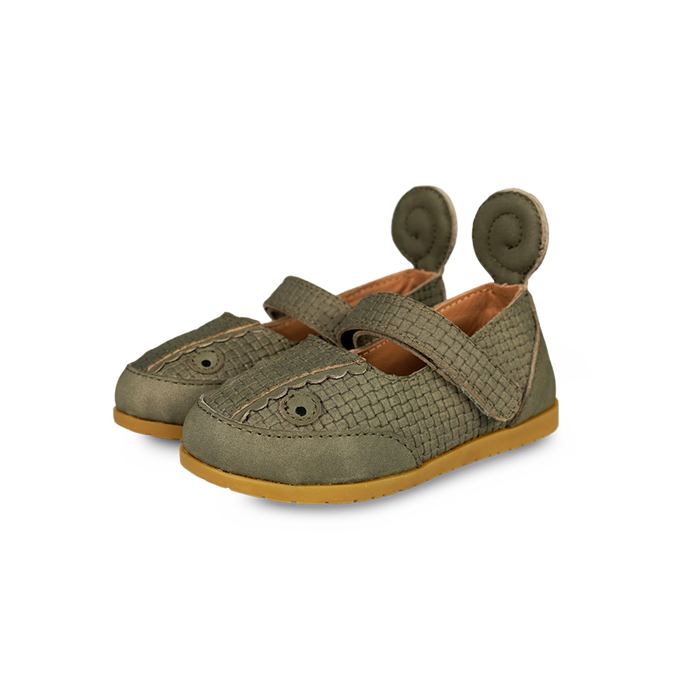 Donsje Langu Shoes | Chameleon | Stone Square Stamped Nubuck