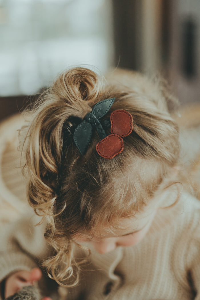 Donsje Nanoe Fruit Hair Tie | Cherry | Scarlet Classic Leather