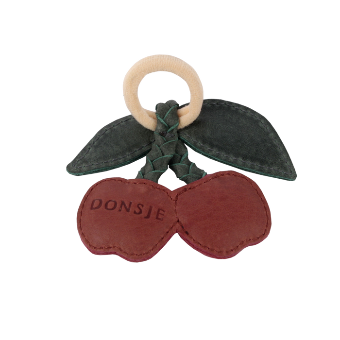Donsje Nanoe Fruit Hair Tie | Cherry | Scarlet Classic Leather
