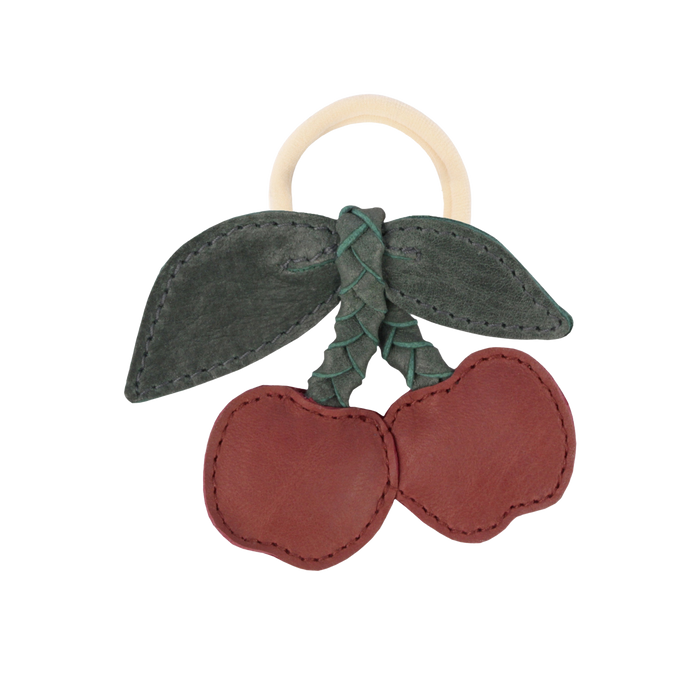 donsje Nanoe Fruit Hair Tie | Cherry | Scarlet Classic Leather