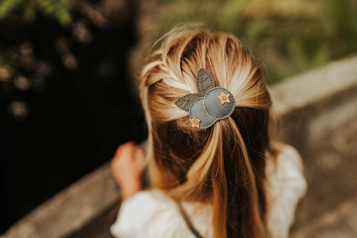 Donsje Nanoe Fruit Hairclip | Blueberry | Petrol Nubuck