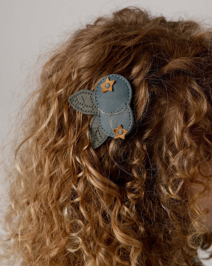 Donsje Nanoe Fruit Hairclip | Blueberry | Petrol Nubuck