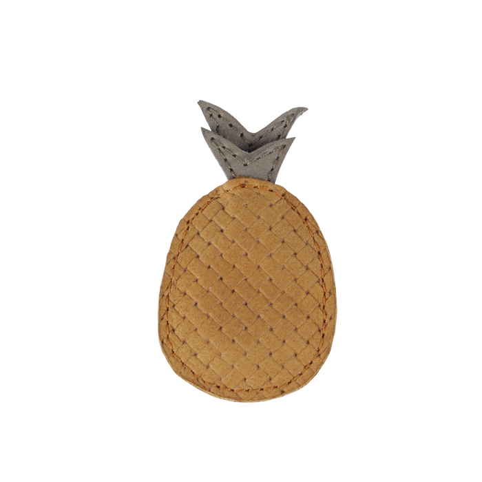 donsje Nanoe Fruit Hairclip | Pineapple | Caramel Stamped Nubuck