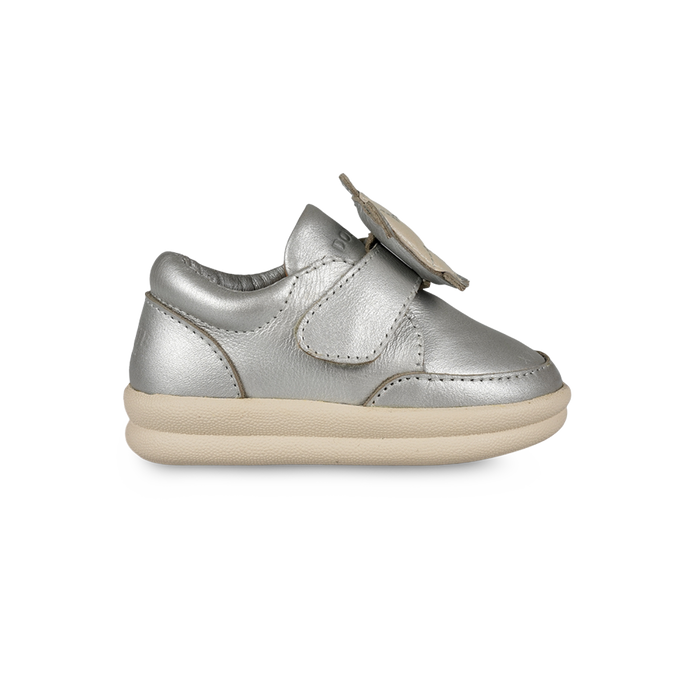 Donsje Nellu Sneakers | Shimmer Turtle | Silver Grey Metallic Leather
